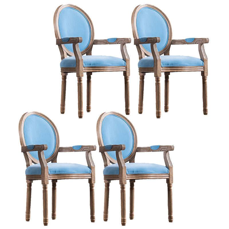 Country Style Solid Wood Dining Room Armchair King Louis Back Side Chair Light Blue 4 Piece Set Clearhalo ' kitchen&dining_furn' 'Dining Chairs' 'Dining Tables & Seating' 'dining_chair' 'furn' 'furn_dining_chair' 'Furniture' 'furniture_dining_chair' 'Kitchen & Dining Furniture' 'kitchen' 3741173