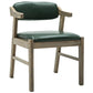 Upholstered Dining Arm Chair PU Leather Open Back Armchair with Wood Legs Blackish Green 1 Piece Natural Wood Clearhalo ' kitchen&dining_furn' 'Dining Chairs' 'Dining Tables & Seating' 'dining_chair' 'furn' 'furn_dining_chair' 'Furniture' 'furniture_dining_chair' 'Kitchen & Dining Furniture' 'kitchen' 3741177