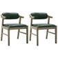 Upholstered Dining Arm Chair PU Leather Open Back Armchair with Wood Legs Blackish Green 2 Piece Set Natural Wood Clearhalo ' kitchen&dining_furn' 'Dining Chairs' 'Dining Tables & Seating' 'dining_chair' 'furn' 'furn_dining_chair' 'Furniture' 'furniture_dining_chair' 'Kitchen & Dining Furniture' 'kitchen' 3741179
