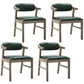 Upholstered Dining Arm Chair PU Leather Open Back Armchair with Wood Legs Blackish Green 4 Piece Set Natural Wood Clearhalo ' kitchen&dining_furn' 'Dining Chairs' 'Dining Tables & Seating' 'dining_chair' 'furn' 'furn_dining_chair' 'Furniture' 'furniture_dining_chair' 'Kitchen & Dining Furniture' 'kitchen' 3741180