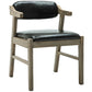 Upholstered Dining Arm Chair PU Leather Open Back Armchair with Wood Legs Black 1 Piece Natural Wood Clearhalo ' kitchen&dining_furn' 'Dining Chairs' 'Dining Tables & Seating' 'dining_chair' 'furn' 'furn_dining_chair' 'Furniture' 'furniture_dining_chair' 'Kitchen & Dining Furniture' 'kitchen' 3741182