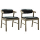 Upholstered Dining Arm Chair PU Leather Open Back Armchair with Wood Legs Black 2 Piece Set Natural Wood Clearhalo ' kitchen&dining_furn' 'Dining Chairs' 'Dining Tables & Seating' 'dining_chair' 'furn' 'furn_dining_chair' 'Furniture' 'furniture_dining_chair' 'Kitchen & Dining Furniture' 'kitchen' 3741184