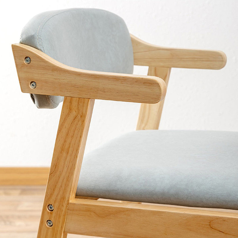 Upholstered Dining Arm Chair PU Leather Open Back Armchair with Wood Legs Clearhalo ' kitchen&dining_furn' 'Dining Chairs' 'Dining Tables & Seating' 'dining_chair' 'furn' 'furn_dining_chair' 'Furniture' 'furniture_dining_chair' 'Kitchen & Dining Furniture' 'kitchen' 3741188