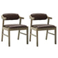 Upholstered Dining Arm Chair PU Leather Open Back Armchair with Wood Legs Brown 2 Piece Set Natural Wood Clearhalo ' kitchen&dining_furn' 'Dining Chairs' 'Dining Tables & Seating' 'dining_chair' 'furn' 'furn_dining_chair' 'Furniture' 'furniture_dining_chair' 'Kitchen & Dining Furniture' 'kitchen' 3741191