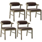 Upholstered Dining Arm Chair PU Leather Open Back Armchair with Wood Legs Brown 4 Piece Set Natural Wood Clearhalo ' kitchen&dining_furn' 'Dining Chairs' 'Dining Tables & Seating' 'dining_chair' 'furn' 'furn_dining_chair' 'Furniture' 'furniture_dining_chair' 'Kitchen & Dining Furniture' 'kitchen' 3741193