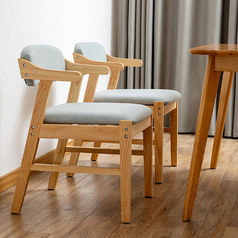 Upholstered Dining Arm Chair PU Leather Open Back Armchair with Wood Legs Clearhalo ' kitchen&dining_furn' 'Dining Chairs' 'Dining Tables & Seating' 'dining_chair' 'furn' 'furn_dining_chair' 'Furniture' 'furniture_dining_chair' 'Kitchen & Dining Furniture' 'kitchen' 3741195