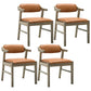 Upholstered Dining Arm Chair PU Leather Open Back Armchair with Wood Legs Yellow-Brown 4 Piece Set Natural Wood Clearhalo ' kitchen&dining_furn' 'Dining Chairs' 'Dining Tables & Seating' 'dining_chair' 'furn' 'furn_dining_chair' 'Furniture' 'furniture_dining_chair' 'Kitchen & Dining Furniture' 'kitchen' 3741197