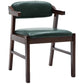 Upholstered Dining Arm Chair PU Leather Open Back Armchair with Wood Legs Blackish Green 1 Piece Walnut Clearhalo ' kitchen&dining_furn' 'Dining Chairs' 'Dining Tables & Seating' 'dining_chair' 'furn' 'furn_dining_chair' 'Furniture' 'furniture_dining_chair' 'Kitchen & Dining Furniture' 'kitchen' 3741204