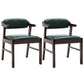 Upholstered Dining Arm Chair PU Leather Open Back Armchair with Wood Legs Blackish Green 2 Piece Set Walnut Clearhalo ' kitchen&dining_furn' 'Dining Chairs' 'Dining Tables & Seating' 'dining_chair' 'furn' 'furn_dining_chair' 'Furniture' 'furniture_dining_chair' 'Kitchen & Dining Furniture' 'kitchen' 3741205