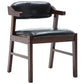 Upholstered Dining Arm Chair PU Leather Open Back Armchair with Wood Legs Black 1 Piece Walnut Clearhalo ' kitchen&dining_furn' 'Dining Chairs' 'Dining Tables & Seating' 'dining_chair' 'furn' 'furn_dining_chair' 'Furniture' 'furniture_dining_chair' 'Kitchen & Dining Furniture' 'kitchen' 3741207