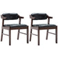 Upholstered Dining Arm Chair PU Leather Open Back Armchair with Wood Legs Black 2 Piece Set Walnut Clearhalo ' kitchen&dining_furn' 'Dining Chairs' 'Dining Tables & Seating' 'dining_chair' 'furn' 'furn_dining_chair' 'Furniture' 'furniture_dining_chair' 'Kitchen & Dining Furniture' 'kitchen' 3741208