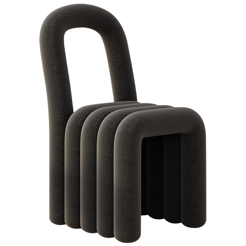 Velvet Designer Style Living Room Side Chair Open Back Dining Side Chair Black 1 Piece Clearhalo ' kitchen&dining_furn' 'Dining Chairs' 'Dining Tables & Seating' 'dining_chair' 'furn' 'furn_dining_chair' 'Furniture' 'furniture_dining_chair' 'Kitchen & Dining Furniture' 'kitchen' 3741211