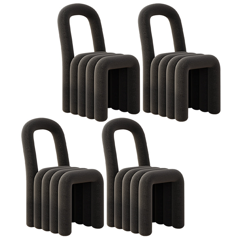 Velvet Designer Style Living Room Side Chair Open Back Dining Side Chair Black 4 Piece Set Clearhalo ' kitchen&dining_furn' 'Dining Chairs' 'Dining Tables & Seating' 'dining_chair' 'furn' 'furn_dining_chair' 'Furniture' 'furniture_dining_chair' 'Kitchen & Dining Furniture' 'kitchen' 3741214