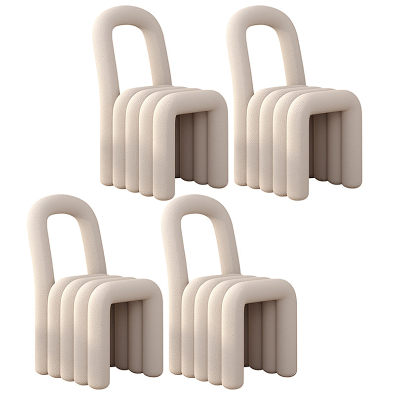 Velvet Designer Style Living Room Side Chair Open Back Dining Side Chair Off-White 4 Piece Set Clearhalo ' kitchen&dining_furn' 'Dining Chairs' 'Dining Tables & Seating' 'dining_chair' 'furn' 'furn_dining_chair' 'Furniture' 'furniture_dining_chair' 'Kitchen & Dining Furniture' 'kitchen' 3741220