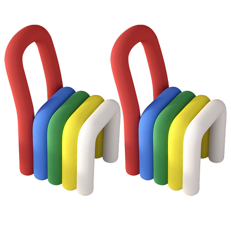 Velvet Designer Style Living Room Side Chair Open Back Dining Side Chair Red-Yellow-Blue-Green 2 Piece Set Clearhalo ' kitchen&dining_furn' 'Dining Chairs' 'Dining Tables & Seating' 'dining_chair' 'furn' 'furn_dining_chair' 'Furniture' 'furniture_dining_chair' 'Kitchen & Dining Furniture' 'kitchen' 3741231