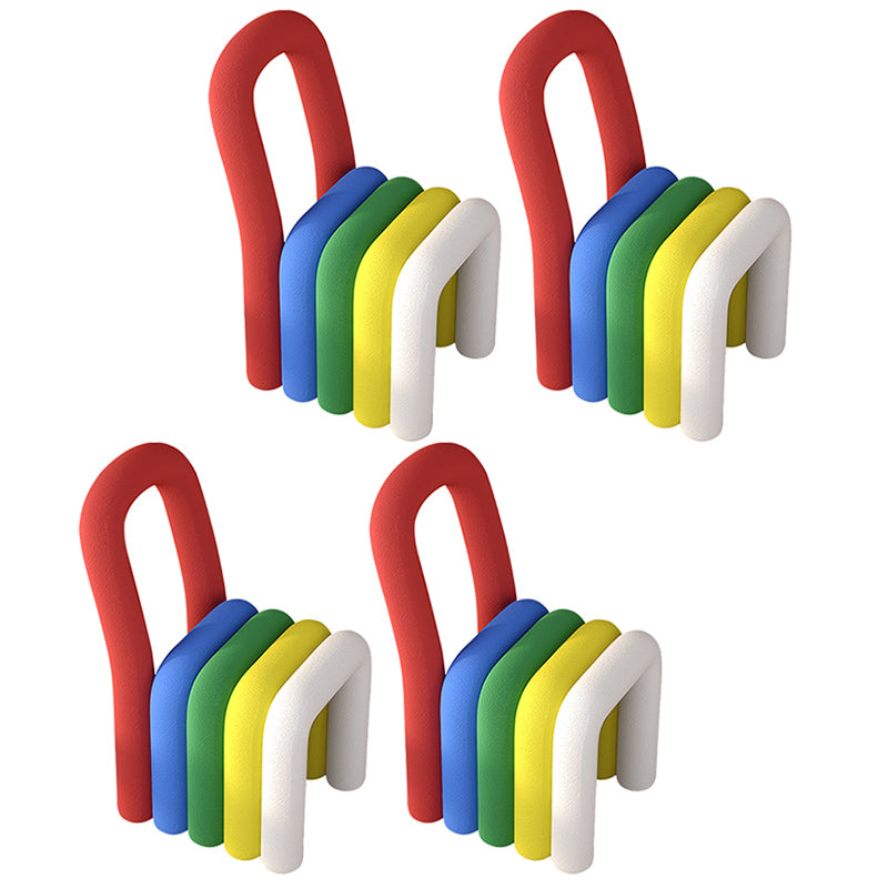 Velvet Designer Style Living Room Side Chair Open Back Dining Side Chair Red-Yellow-Blue-Green 4 Piece Set Clearhalo ' kitchen&dining_furn' 'Dining Chairs' 'Dining Tables & Seating' 'dining_chair' 'furn' 'furn_dining_chair' 'Furniture' 'furniture_dining_chair' 'Kitchen & Dining Furniture' 'kitchen' 3741232