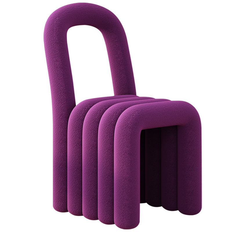 Velvet Designer Style Living Room Side Chair Open Back Dining Side Chair Purple 1 Piece Clearhalo ' kitchen&dining_furn' 'Dining Chairs' 'Dining Tables & Seating' 'dining_chair' 'furn' 'furn_dining_chair' 'Furniture' 'furniture_dining_chair' 'Kitchen & Dining Furniture' 'kitchen' 3741233