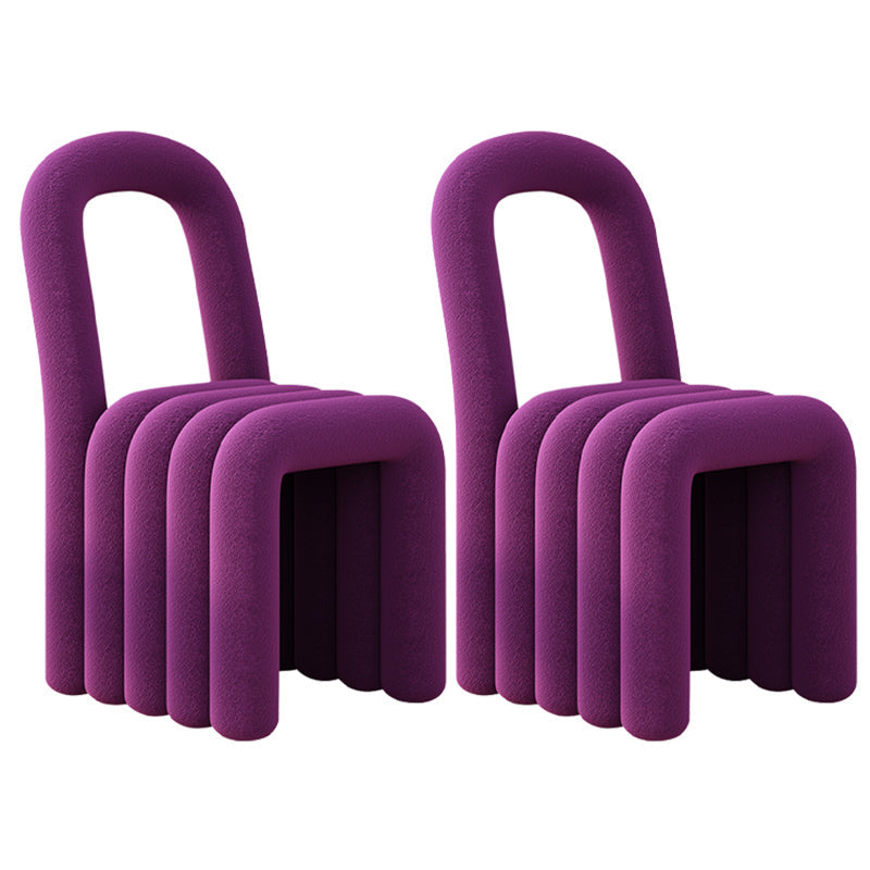 Velvet Designer Style Living Room Side Chair Open Back Dining Side Chair Purple 2 Piece Set Clearhalo ' kitchen&dining_furn' 'Dining Chairs' 'Dining Tables & Seating' 'dining_chair' 'furn' 'furn_dining_chair' 'Furniture' 'furniture_dining_chair' 'Kitchen & Dining Furniture' 'kitchen' 3741234