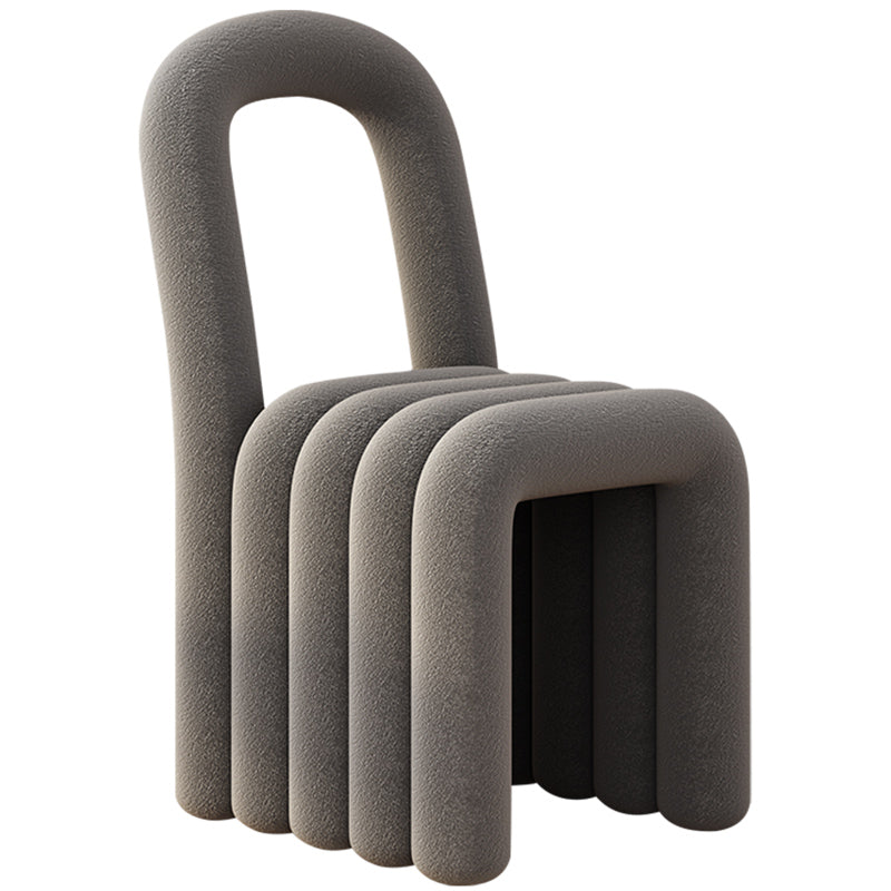 Velvet Designer Style Living Room Side Chair Open Back Dining Side Chair Grey 1 Piece Clearhalo ' kitchen&dining_furn' 'Dining Chairs' 'Dining Tables & Seating' 'dining_chair' 'furn' 'furn_dining_chair' 'Furniture' 'furniture_dining_chair' 'Kitchen & Dining Furniture' 'kitchen' 3741236