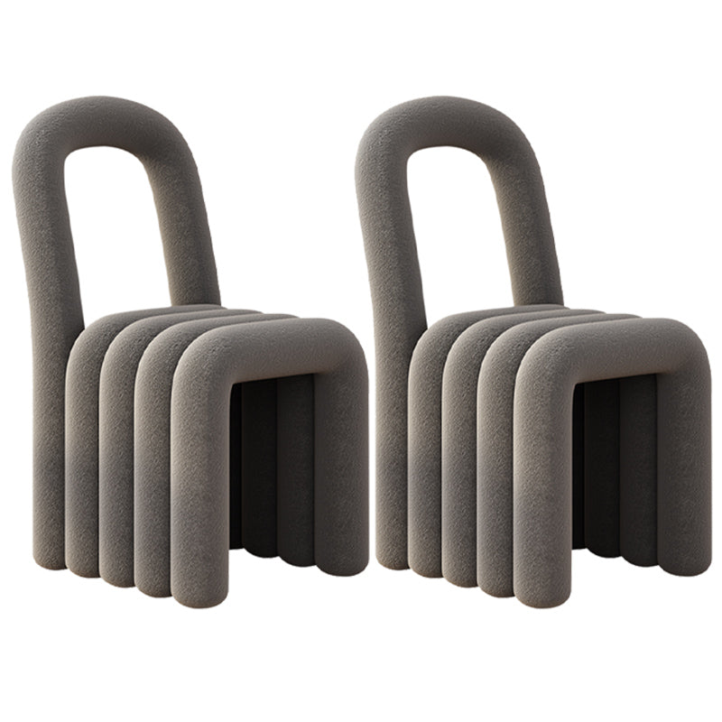 Velvet Designer Style Living Room Side Chair Open Back Dining Side Chair Grey 2 Piece Set Clearhalo ' kitchen&dining_furn' 'Dining Chairs' 'Dining Tables & Seating' 'dining_chair' 'furn' 'furn_dining_chair' 'Furniture' 'furniture_dining_chair' 'Kitchen & Dining Furniture' 'kitchen' 3741237