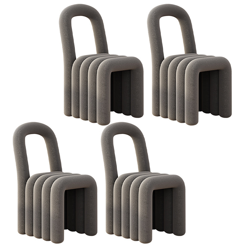 Velvet Designer Style Living Room Side Chair Open Back Dining Side Chair Grey 4 Piece Set Clearhalo ' kitchen&dining_furn' 'Dining Chairs' 'Dining Tables & Seating' 'dining_chair' 'furn' 'furn_dining_chair' 'Furniture' 'furniture_dining_chair' 'Kitchen & Dining Furniture' 'kitchen' 3741238