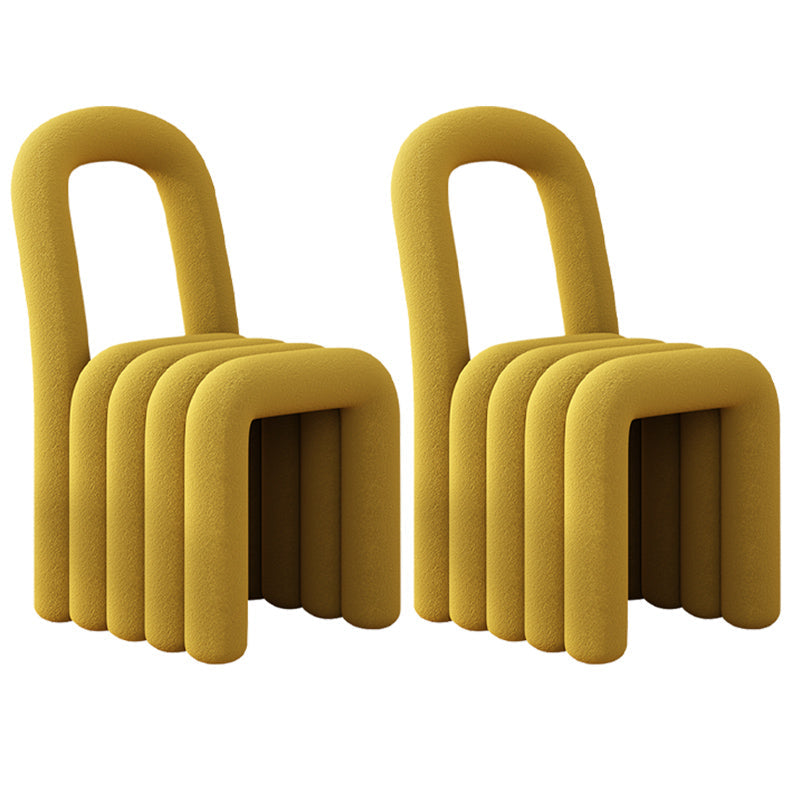 Velvet Designer Style Living Room Side Chair Open Back Dining Side Chair Yellow 2 Piece Set Clearhalo ' kitchen&dining_furn' 'Dining Chairs' 'Dining Tables & Seating' 'dining_chair' 'furn' 'furn_dining_chair' 'Furniture' 'furniture_dining_chair' 'Kitchen & Dining Furniture' 'kitchen' 3741243