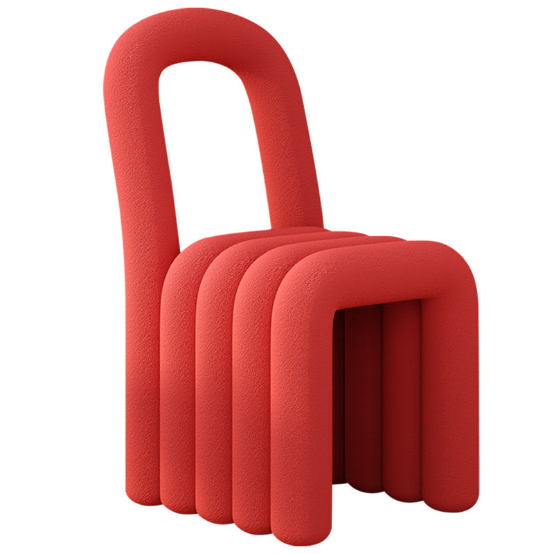 Velvet Designer Style Living Room Side Chair Open Back Dining Side Chair Red 1 Piece Clearhalo ' kitchen&dining_furn' 'Dining Chairs' 'Dining Tables & Seating' 'dining_chair' 'furn' 'furn_dining_chair' 'Furniture' 'furniture_dining_chair' 'Kitchen & Dining Furniture' 'kitchen' 3741245