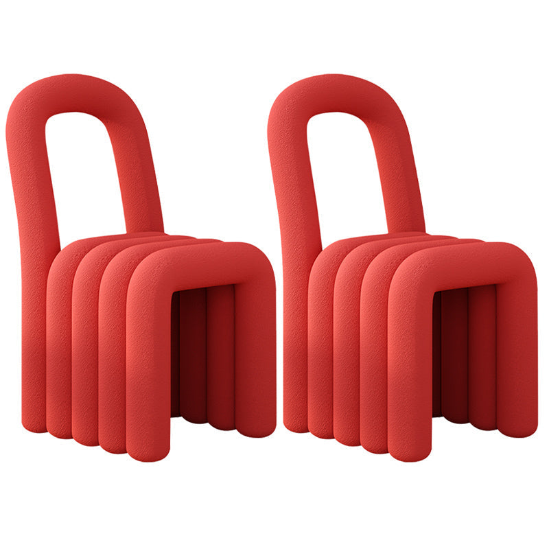 Velvet Designer Style Living Room Side Chair Open Back Dining Side Chair Red 2 Piece Set Clearhalo ' kitchen&dining_furn' 'Dining Chairs' 'Dining Tables & Seating' 'dining_chair' 'furn' 'furn_dining_chair' 'Furniture' 'furniture_dining_chair' 'Kitchen & Dining Furniture' 'kitchen' 3741246