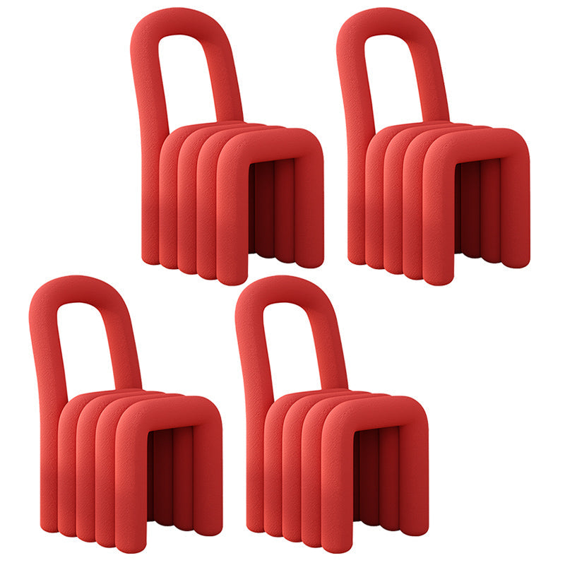 Velvet Designer Style Living Room Side Chair Open Back Dining Side Chair Red 4 Piece Set Clearhalo ' kitchen&dining_furn' 'Dining Chairs' 'Dining Tables & Seating' 'dining_chair' 'furn' 'furn_dining_chair' 'Furniture' 'furniture_dining_chair' 'Kitchen & Dining Furniture' 'kitchen' 3741247