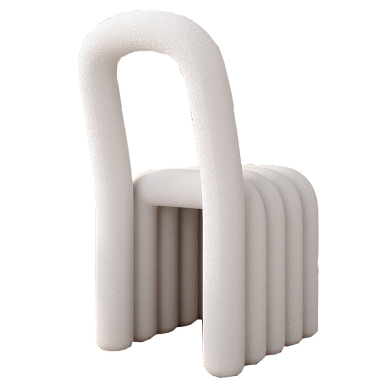 Velvet Designer Style Living Room Side Chair Open Back Dining Side Chair White 1 Piece Clearhalo ' kitchen&dining_furn' 'Dining Chairs' 'Dining Tables & Seating' 'dining_chair' 'furn' 'furn_dining_chair' 'Furniture' 'furniture_dining_chair' 'Kitchen & Dining Furniture' 'kitchen' 3741248