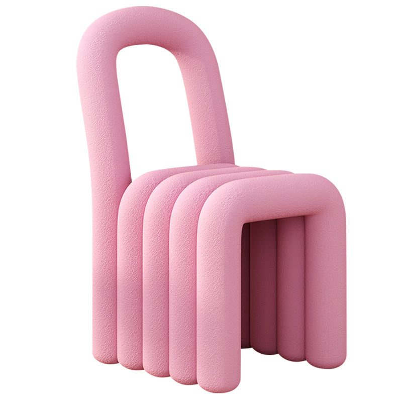 Velvet Designer Style Living Room Side Chair Open Back Dining Side Chair Pink 1 Piece Clearhalo ' kitchen&dining_furn' 'Dining Chairs' 'Dining Tables & Seating' 'dining_chair' 'furn' 'furn_dining_chair' 'Furniture' 'furniture_dining_chair' 'Kitchen & Dining Furniture' 'kitchen' 3741251