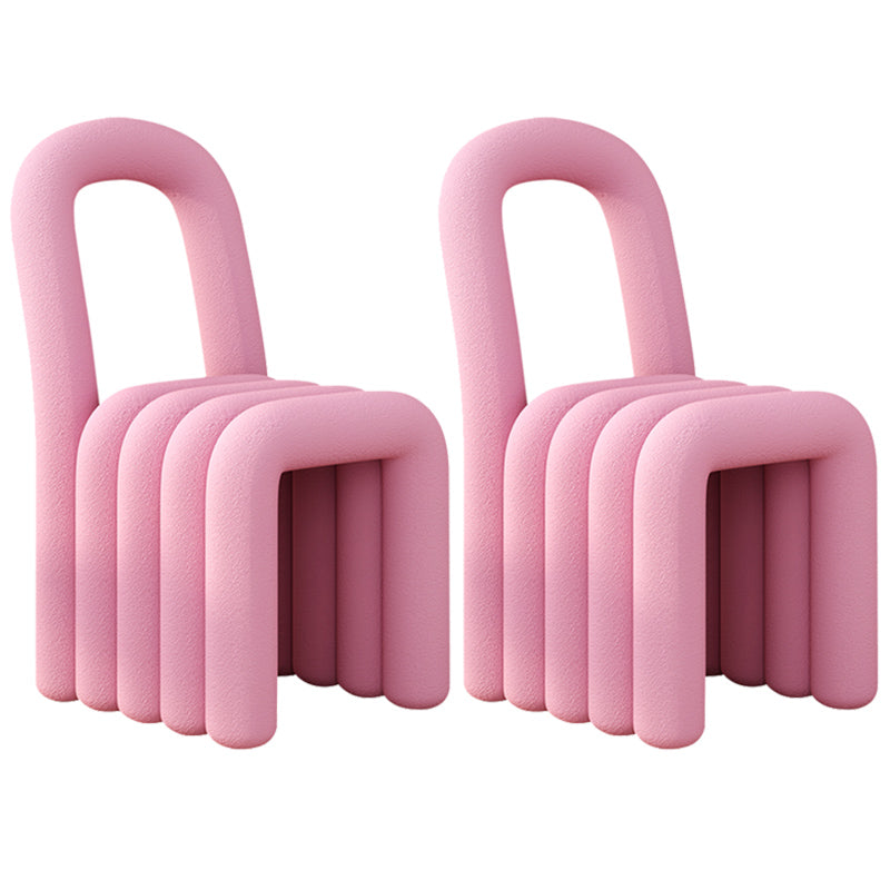 Velvet Designer Style Living Room Side Chair Open Back Dining Side Chair Pink 2 Piece Set Clearhalo ' kitchen&dining_furn' 'Dining Chairs' 'Dining Tables & Seating' 'dining_chair' 'furn' 'furn_dining_chair' 'Furniture' 'furniture_dining_chair' 'Kitchen & Dining Furniture' 'kitchen' 3741252