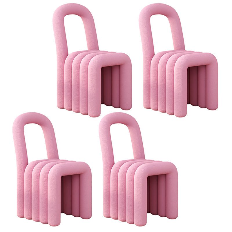 Velvet Designer Style Living Room Side Chair Open Back Dining Side Chair Pink 4 Piece Set Clearhalo ' kitchen&dining_furn' 'Dining Chairs' 'Dining Tables & Seating' 'dining_chair' 'furn' 'furn_dining_chair' 'Furniture' 'furniture_dining_chair' 'Kitchen & Dining Furniture' 'kitchen' 3741253