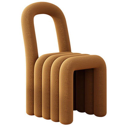 Velvet Designer Style Living Room Side Chair Open Back Dining Side Chair Coffee 1 Piece Clearhalo ' kitchen&dining_furn' 'Dining Chairs' 'Dining Tables & Seating' 'dining_chair' 'furn' 'furn_dining_chair' 'Furniture' 'furniture_dining_chair' 'Kitchen & Dining Furniture' 'kitchen' 3741254