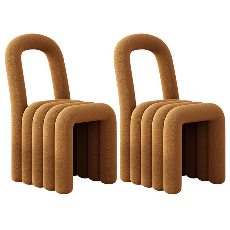 Velvet Designer Style Living Room Side Chair Open Back Dining Side Chair Coffee 2 Piece Set Clearhalo ' kitchen&dining_furn' 'Dining Chairs' 'Dining Tables & Seating' 'dining_chair' 'furn' 'furn_dining_chair' 'Furniture' 'furniture_dining_chair' 'Kitchen & Dining Furniture' 'kitchen' 3741255