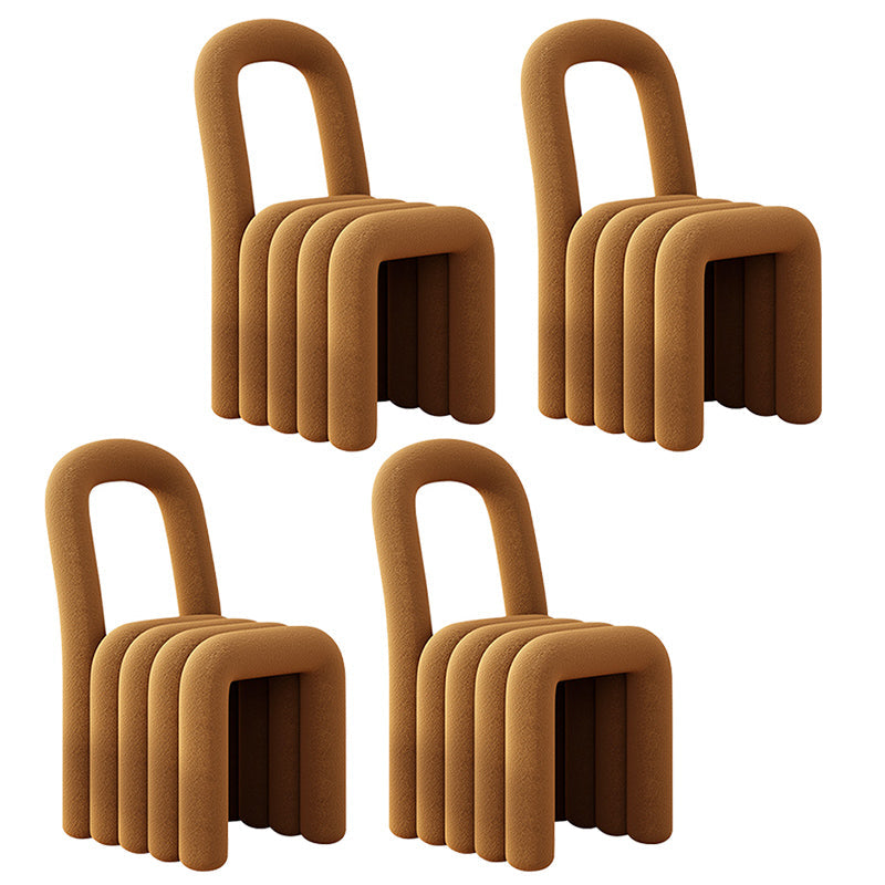 Velvet Designer Style Living Room Side Chair Open Back Dining Side Chair Coffee 4 Piece Set Clearhalo ' kitchen&dining_furn' 'Dining Chairs' 'Dining Tables & Seating' 'dining_chair' 'furn' 'furn_dining_chair' 'Furniture' 'furniture_dining_chair' 'Kitchen & Dining Furniture' 'kitchen' 3741256