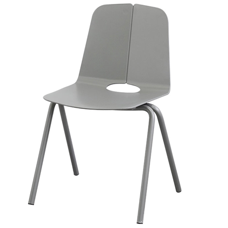 Contemporary Style Dining Room Arm Chair Metal Stackable Chair for Kitchen Grey 1 Piece Clearhalo ' kitchen&dining_furn' 'Dining Chairs' 'Dining Tables & Seating' 'dining_chair' 'furn' 'furn_dining_chair' 'Furniture' 'furniture_dining_chair' 'Kitchen & Dining Furniture' 'kitchen' 3741264