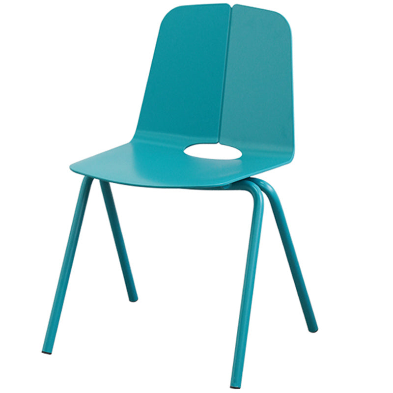 Contemporary Style Dining Room Arm Chair Metal Stackable Chair for Kitchen Aqua 1 Piece Clearhalo ' kitchen&dining_furn' 'Dining Chairs' 'Dining Tables & Seating' 'dining_chair' 'furn' 'furn_dining_chair' 'Furniture' 'furniture_dining_chair' 'Kitchen & Dining Furniture' 'kitchen' 3741270