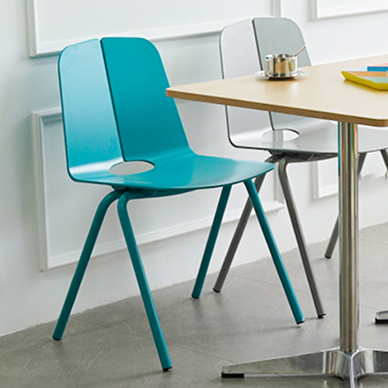 Contemporary Style Dining Room Arm Chair Metal Stackable Chair for Kitchen Clearhalo ' kitchen&dining_furn' 'Dining Chairs' 'Dining Tables & Seating' 'dining_chair' 'furn' 'furn_dining_chair' 'Furniture' 'furniture_dining_chair' 'Kitchen & Dining Furniture' 'kitchen' 3741271