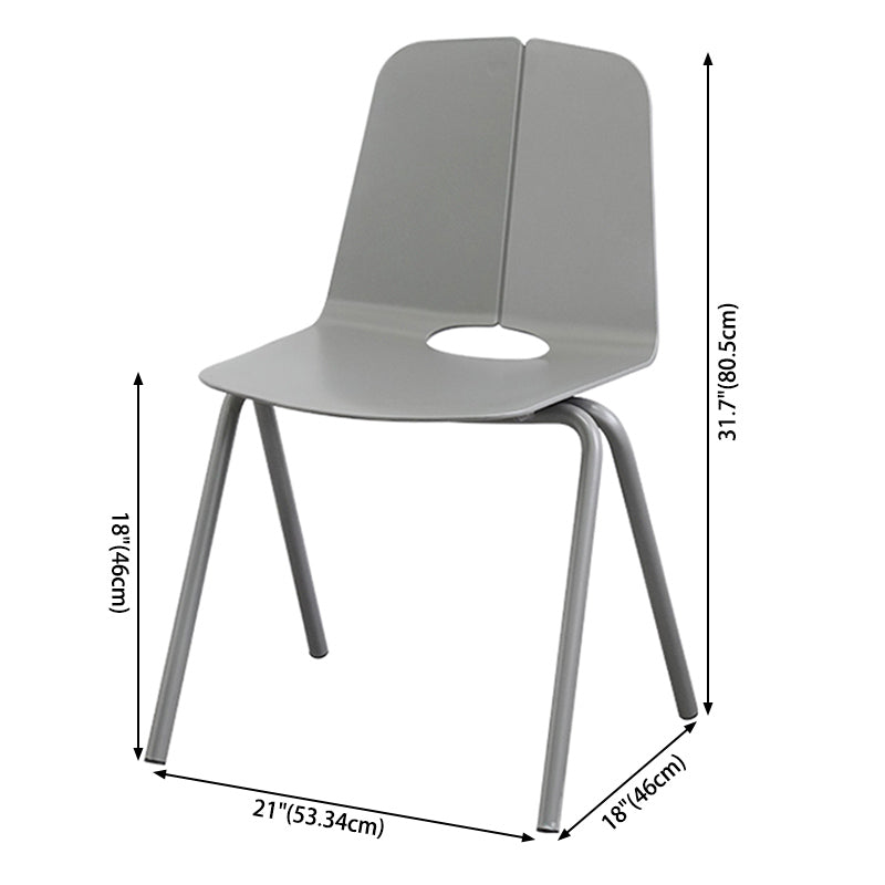 Contemporary Style Dining Room Arm Chair Metal Stackable Chair for Kitchen Clearhalo ' kitchen&dining_furn' 'Dining Chairs' 'Dining Tables & Seating' 'dining_chair' 'furn' 'furn_dining_chair' 'Furniture' 'furniture_dining_chair' 'Kitchen & Dining Furniture' 'kitchen' 3741278