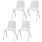 Contemporary Style Dining Room Arm Chair Metal Stackable Chair for Kitchen White 4 Piece Set Clearhalo ' kitchen&dining_furn' 'Dining Chairs' 'Dining Tables & Seating' 'dining_chair' 'furn' 'furn_dining_chair' 'Furniture' 'furniture_dining_chair' 'Kitchen & Dining Furniture' 'kitchen' 3741279