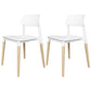 Plastic Stackable Armless Dining Chairs Open Back Side Chair with Wood Legs White 2 Piece Set Clearhalo ' kitchen&dining_furn' 'Dining Chairs' 'Dining Tables & Seating' 'dining_chair' 'furn' 'furn_dining_chair' 'Furniture' 'furniture_dining_chair' 'Kitchen & Dining Furniture' 'kitchen' 3741282