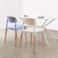 Plastic Stackable Armless Dining Chairs Open Back Side Chair with Wood Legs Clearhalo ' kitchen&dining_furn' 'Dining Chairs' 'Dining Tables & Seating' 'dining_chair' 'furn' 'furn_dining_chair' 'Furniture' 'furniture_dining_chair' 'Kitchen & Dining Furniture' 'kitchen' 3741285