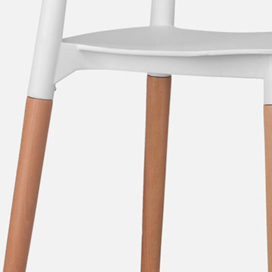 Plastic Stackable Armless Dining Chairs Open Back Side Chair with Wood Legs Clearhalo ' kitchen&dining_furn' 'Dining Chairs' 'Dining Tables & Seating' 'dining_chair' 'furn' 'furn_dining_chair' 'Furniture' 'furniture_dining_chair' 'Kitchen & Dining Furniture' 'kitchen' 3741291