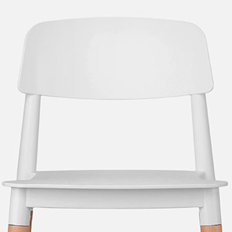 Plastic Stackable Armless Dining Chairs Open Back Side Chair with Wood Legs Clearhalo ' kitchen&dining_furn' 'Dining Chairs' 'Dining Tables & Seating' 'dining_chair' 'furn' 'furn_dining_chair' 'Furniture' 'furniture_dining_chair' 'Kitchen & Dining Furniture' 'kitchen' 3741293