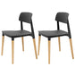 Plastic Stackable Armless Dining Chairs Open Back Side Chair with Wood Legs Black 2 Piece Set Clearhalo ' kitchen&dining_furn' 'Dining Chairs' 'Dining Tables & Seating' 'dining_chair' 'furn' 'furn_dining_chair' 'Furniture' 'furniture_dining_chair' 'Kitchen & Dining Furniture' 'kitchen' 3741295