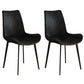 Leather Contemporary Restaurant Side Chair Parsons Matte Finish Dining Chair with Black Legs Black 2 Piece Set Clearhalo ' kitchen&dining_furn' 'Dining Chairs' 'Dining Tables & Seating' 'dining_chair' 'furn' 'furn_dining_chair' 'Furniture' 'furniture_dining_chair' 'Kitchen & Dining Furniture' 'kitchen' 3741315