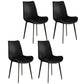 Leather Contemporary Restaurant Side Chair Parsons Matte Finish Dining Chair with Black Legs Black 4 Piece Set Clearhalo ' kitchen&dining_furn' 'Dining Chairs' 'Dining Tables & Seating' 'dining_chair' 'furn' 'furn_dining_chair' 'Furniture' 'furniture_dining_chair' 'Kitchen & Dining Furniture' 'kitchen' 3741316