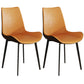 Leather Contemporary Restaurant Side Chair Parsons Matte Finish Dining Chair with Black Legs Orange 2 Piece Set Clearhalo ' kitchen&dining_furn' 'Dining Chairs' 'Dining Tables & Seating' 'dining_chair' 'furn' 'furn_dining_chair' 'Furniture' 'furniture_dining_chair' 'Kitchen & Dining Furniture' 'kitchen' 3741320