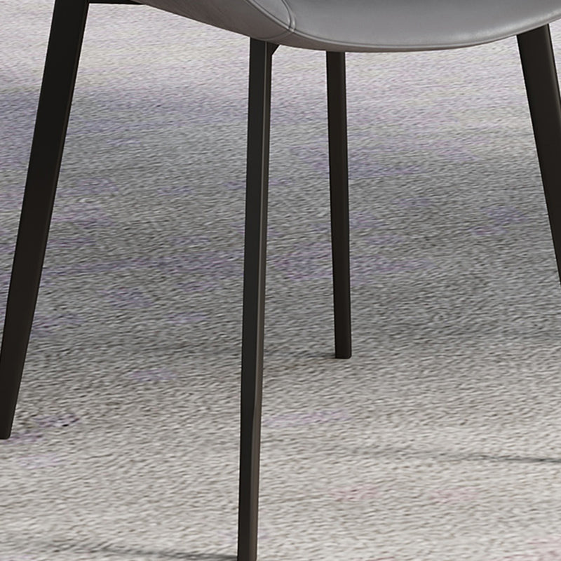 Leather Contemporary Restaurant Side Chair Parsons Matte Finish Dining Chair with Black Legs Clearhalo ' kitchen&dining_furn' 'Dining Chairs' 'Dining Tables & Seating' 'dining_chair' 'furn' 'furn_dining_chair' 'Furniture' 'furniture_dining_chair' 'Kitchen & Dining Furniture' 'kitchen' 3741321